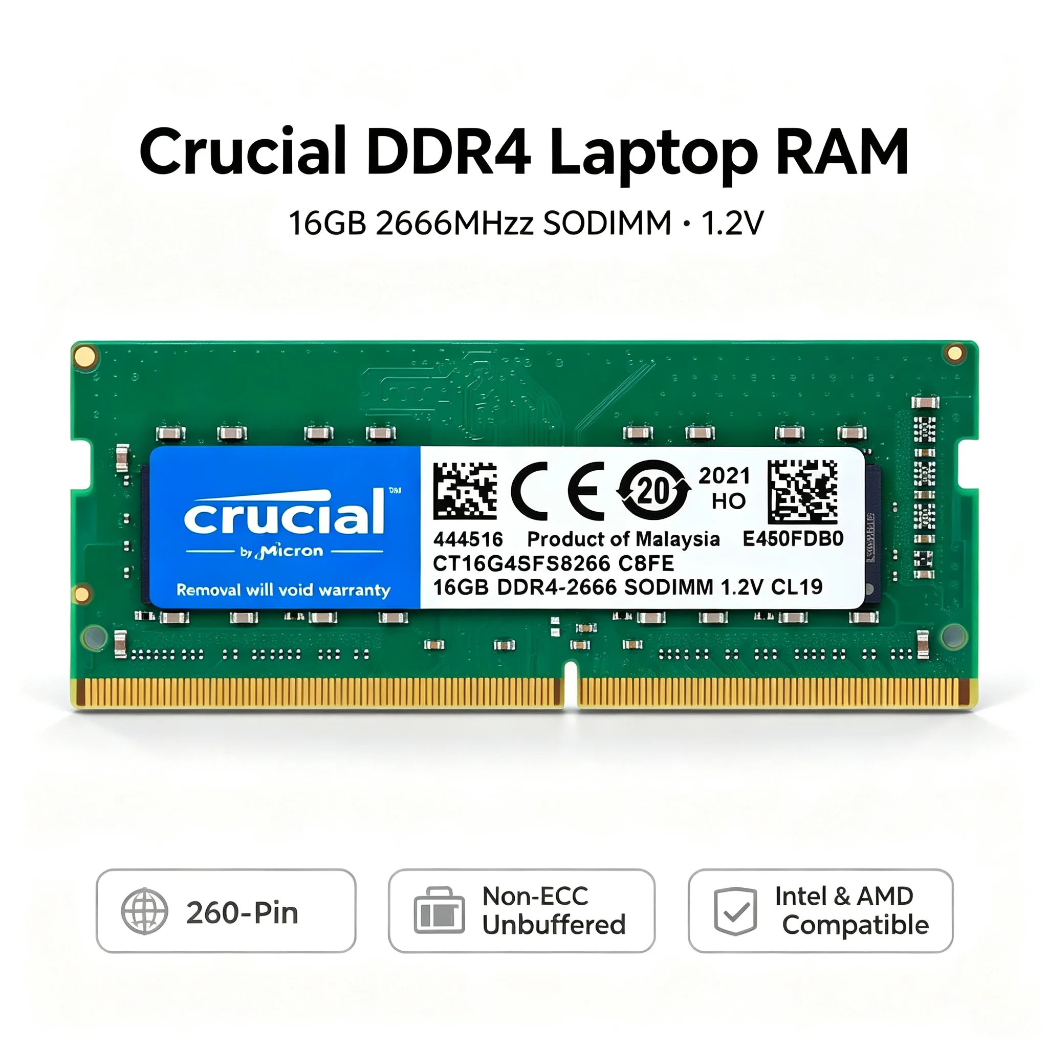 Crucial 1PCS/2PCS DDR4 Laptop  - Ddr4 3200 16Gb recensie en prijs