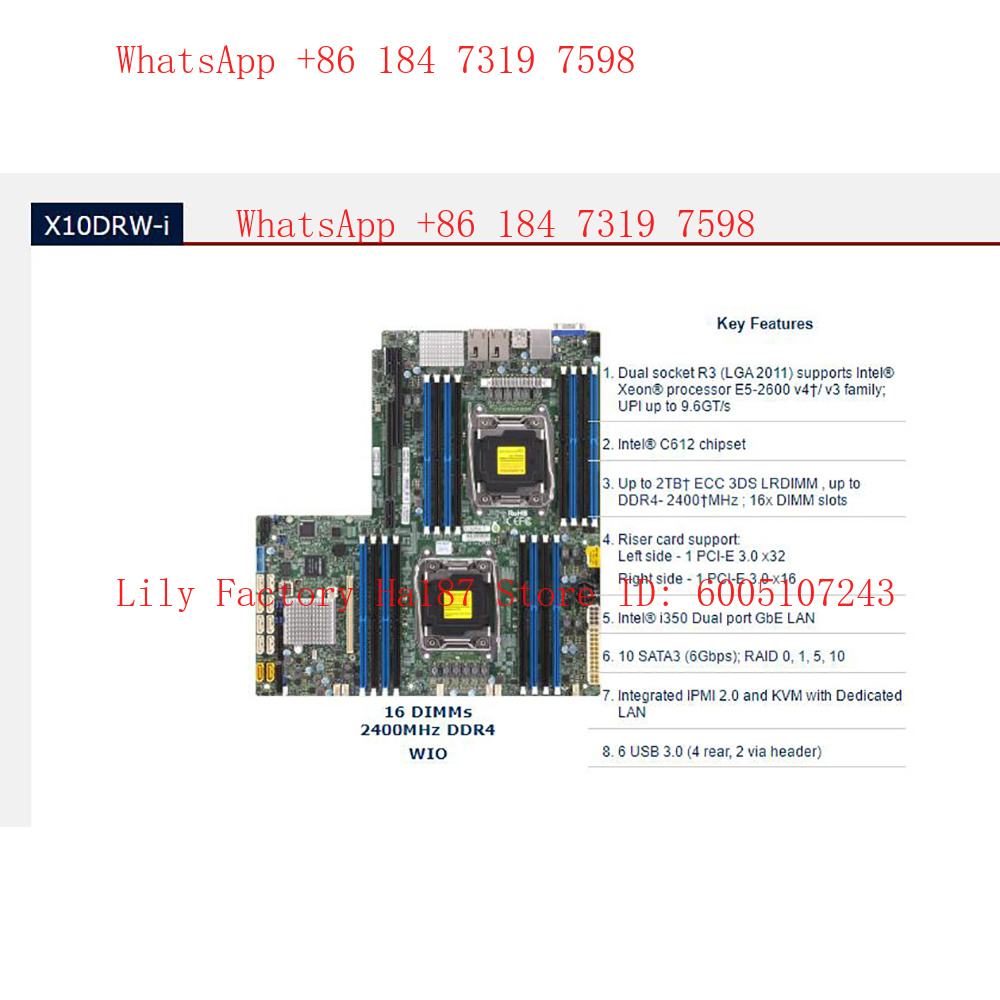 Bord C612 2011 E5-2600 16 DIMM - Ddr4 2400Mhz recensie en prijs